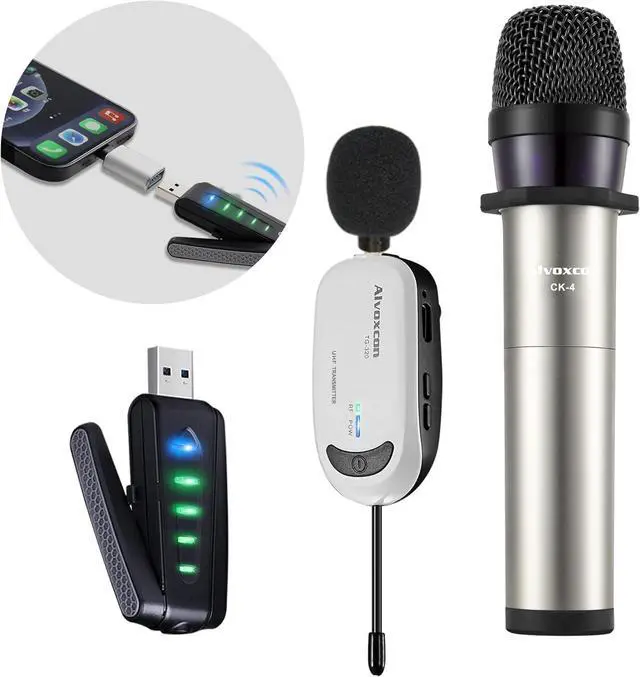 Main image of Wireless USB Microphone for iPhone & Computer, Rechargeable Handheld & Lapel Mic System for MacBook, PC Laptop, Zoom Meeting, Classroom Teaching, Teacher Podcast, vlog