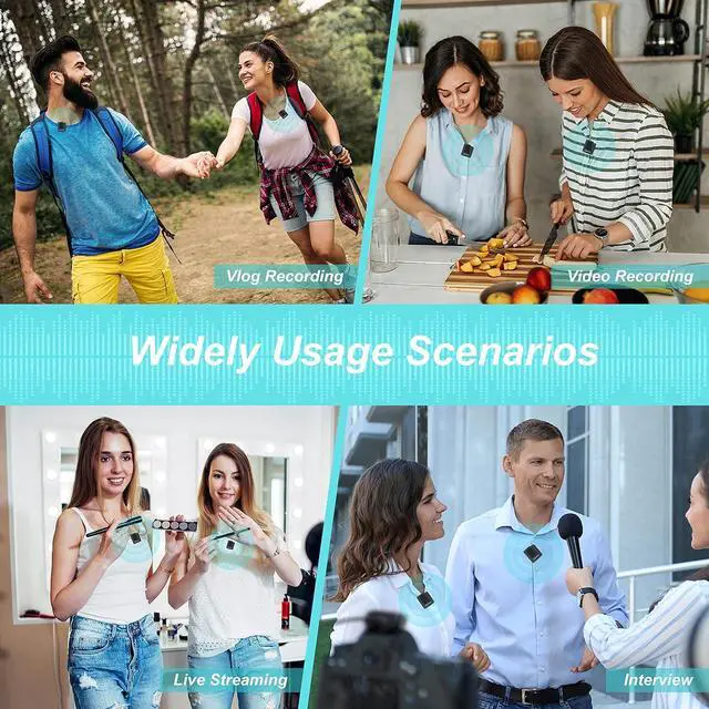Alt view image 6 of 7 - 2 Pack Lavalier Microphone Wireless for iPhone iPad, Dual Lapel Clip on Mic with Lightning Receiver, KM-G50-6