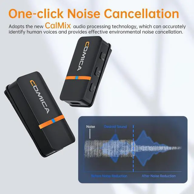 Alt view image 4 of 7 - Vimo Q Wireless Lavalier Microphone System with 4 Transmitters and 1 Receiver, 4 Audio Tracks Individual Output, Noise Cancellation, 656' Range, Lav Mic for Camera, iPhone, Android, PC, etc