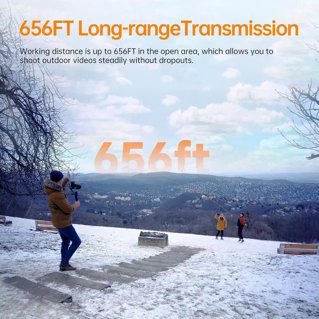 Alt view image 7 of 7 - Vimo Q Wireless Lavalier Microphone System with 4 Transmitters and 1 Receiver, 4 Audio Tracks Individual Output, Noise Cancellation, 656' Range, Lav Mic for Camera, iPhone, Android, PC, etc