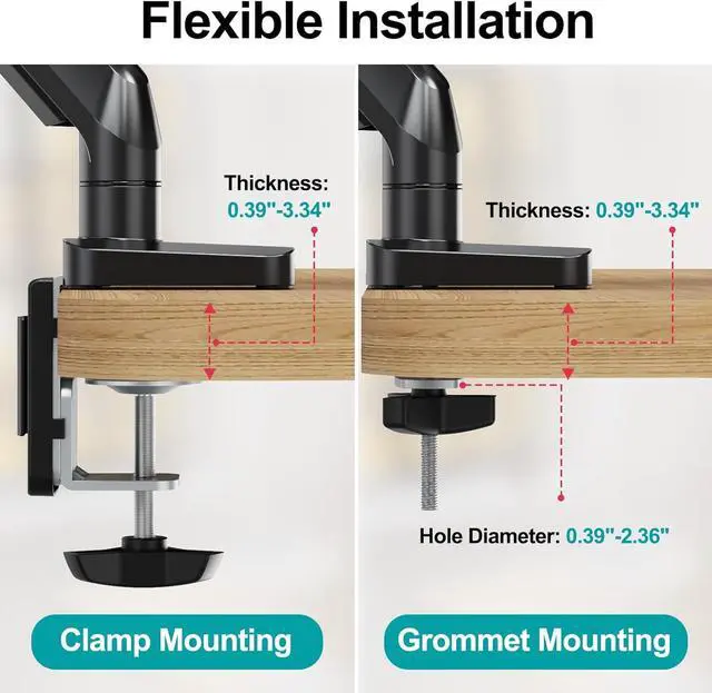 Alt view image 6 of 7 - Laptop Stand Desk Mount, 2 in 1 Function Monitor Laptop Mount, Aluminum Laptop Arm Fits Max 17" Notebook and 32" Computer Screen, Single Monitor Mount with Laptop Tray, Holds up to 17.6lbs