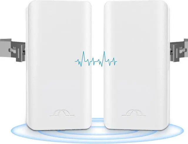 Main image of 5.8GHz Point to Point Outdoor Wireless Bridge with 2 100 Mbps Ports and Bracket Mounts, Wifi Bridge, Ethernet Bridge,Starlink WiFi Extender, 12 dBi Antenna, 2KM Transmission for Starlink Gen 3 Router