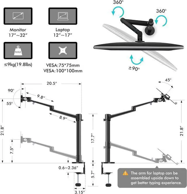 Alt view image 5 of 7 - Desktop Live Stand Set 6-in-1 10" LED Ring Light Microphone Mount compatible with 12-17" laptop/17-32'' monitor/7-13 Tablet/3.5-6.7" Phone/Digital Camera DSLR Online Teaching Meeting