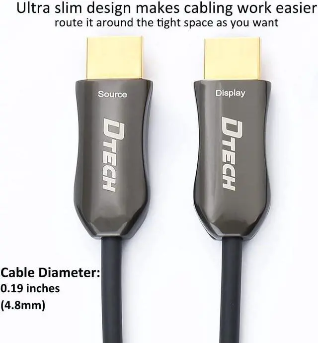 Alt view image 3 of 7 - Ultra Slim Extra Long Fiber Optic HDMI 2.0 Cable 100 Feet Supports 4K 60Hz 18Gbps High Speed for Projector Laptop Computer Monitor TV Camera (31 Meters)