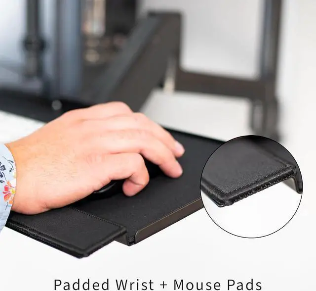 Alt view image 7 of 7 - Black Sit-Stand Height Adjustable Pneumatic Spring Arm Keyboard, Monitor, CPU Wall Mount for 1 Screen up to 32 inches STAND-SIT1BW