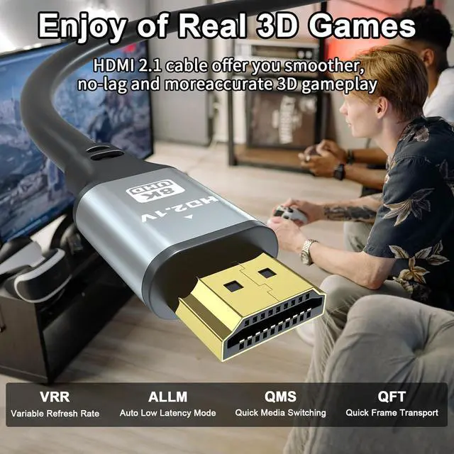 Alt view image 5 of 7 - 4K HDMI Cable 120 FT, 4K@60Hz, 18Gbps High Speed HDMI 2.0 Cord, Ultra HD,Ethernet Audio Return,Video 4K,1080p,3D,Arc, HDR Compatible with Xbox,PS5/PS4,HDTV,Laptop ect(Silver)