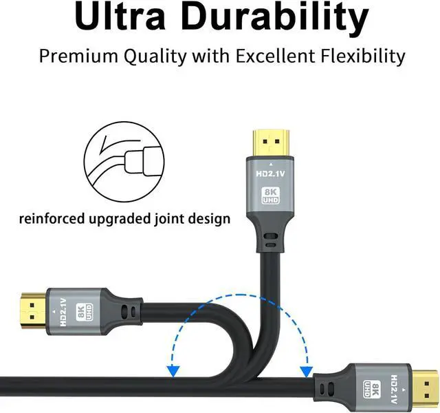 Alt view image 6 of 7 - 4K HDMI Cable 120 FT, 4K@60Hz, 18Gbps High Speed HDMI 2.0 Cord, Ultra HD,Ethernet Audio Return,Video 4K,1080p,3D,Arc, HDR Compatible with Xbox,PS5/PS4,HDTV,Laptop ect(Silver)