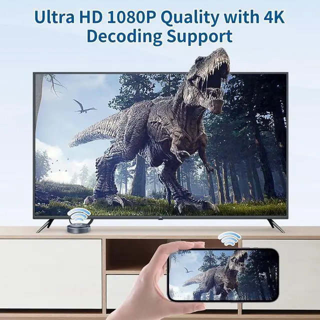 Alt view image 5 of 7 - Wireless HDMI Display Dongle Adapter, Wireless Transmitter, Streaming Media Video/Audio/File HDMI Wireless Extender from Laptop, PC, Smartphone to HDTV Projector Monitor
