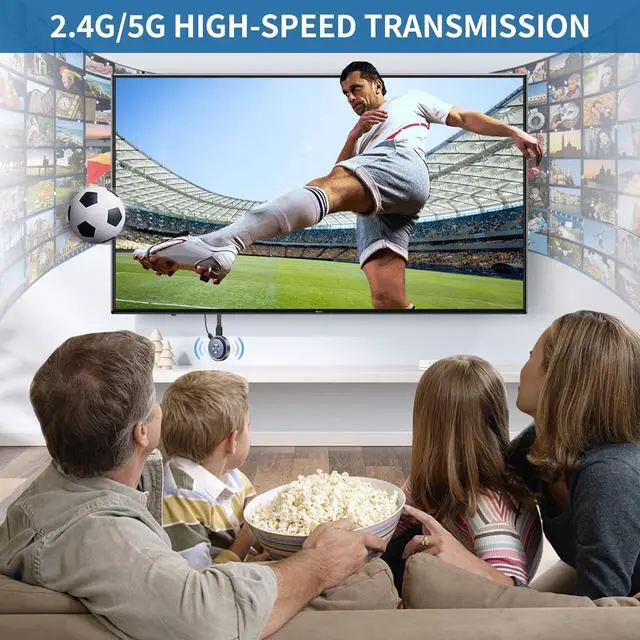 Alt view image 7 of 7 - Wireless HDMI Display Dongle Adapter, Wireless Transmitter, Streaming Media Video/Audio/File HDMI Wireless Extender from Laptop, PC, Smartphone to HDTV Projector Monitor