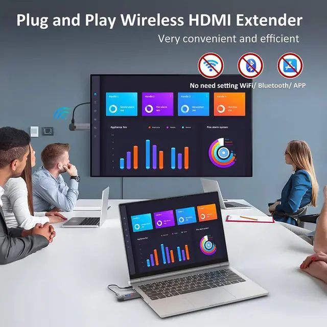 Alt view image 2 of 7 - Wireless HDMI Transmitter and Receiver, Plug & Play Portable Wireless HDMI Extender with LED Screen, HDMI Wireless Transmitter and Receiver 2.4G/5G Streaming Video to Monitor/TV from PC/Laptop/Camera