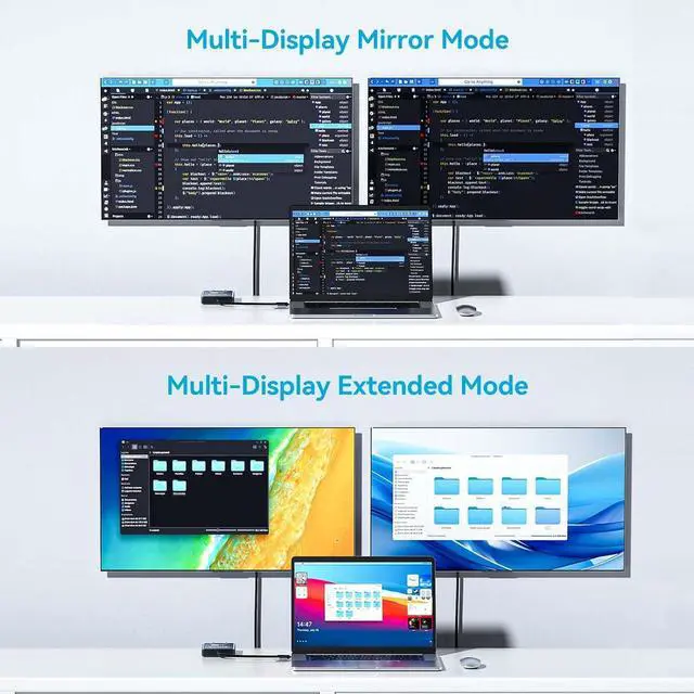 Alt view image 2 of 6 - MacBook Dual 4K HDMI Adapter, Supports DisplayLink USB-C Hub for Multiple Monitors with Seamless  Mac M1, M2, M3 Compatibility, HDMI to USB-C Connection