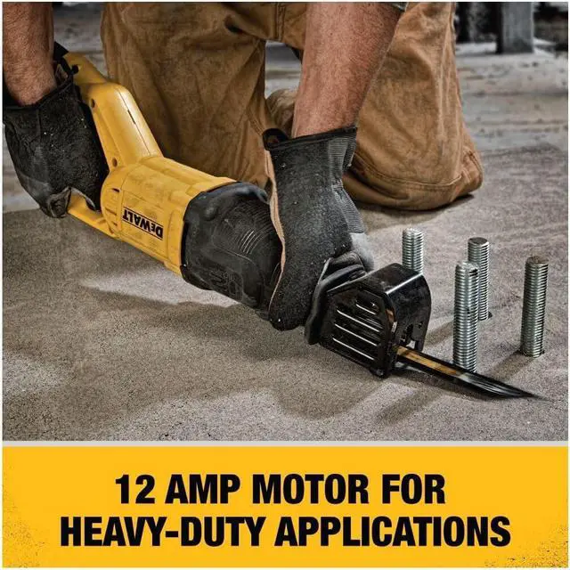 Alt view image 3 of 7 - Reciprocating Saw, 12 Amp, 2,900 RPM, 4-Position Blade Clamp, Variable Speed Trigger, Corded (DWE305)