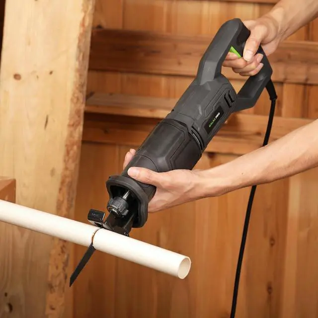 Alt view image 7 of 7 - 120V Reciprocating Saw, 6.0 Amp Variable Speed Corded Reciprocating Saw with 4/5" Stroke Length, 0-3000SPM and 6" Max for Wood, Metal, PVC Pipe Cutting