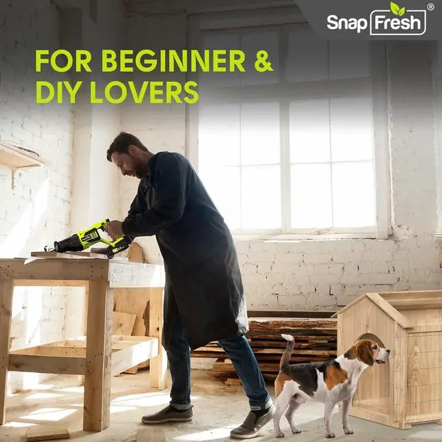 Alt view image 7 of 7 - Cordless Reciprocating Saw for Woods Metal Plastic Cutting, 0-3000 SPM Powerful Motor Reciprocating Saw, Lightweight Cordless Design, Battery-powered