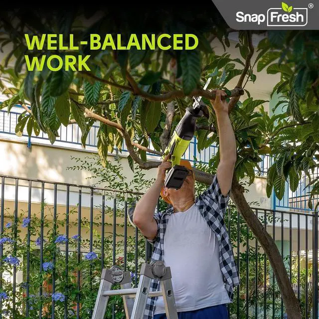 Alt view image 6 of 7 - Cordless Reciprocating Saw for Woods Metal Plastic Cutting, 0-3000 SPM Powerful Motor Reciprocating Saw, Lightweight Cordless Design, Battery-powered