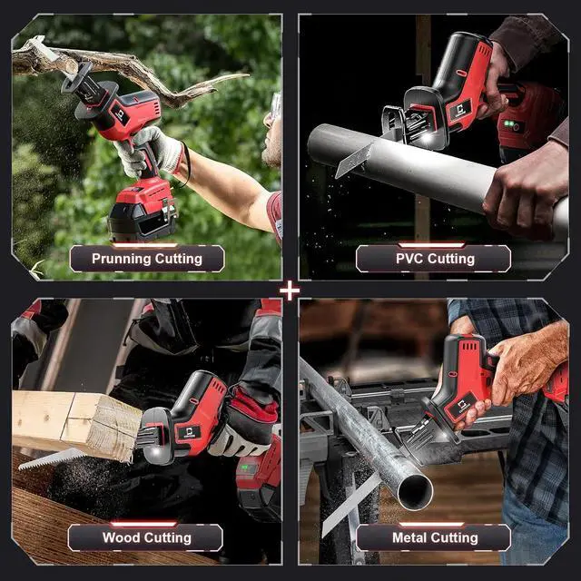 Alt view image 6 of 7 - Cordless Reciprocating Saw for Milwaukee m18 18V Battery, Brushless motor, Variable Speed 0-3000 Spm,Tool Free Blade Change, 4 Saw Blades for Wood/Metal/PVC Cuts (NO Battery Included)