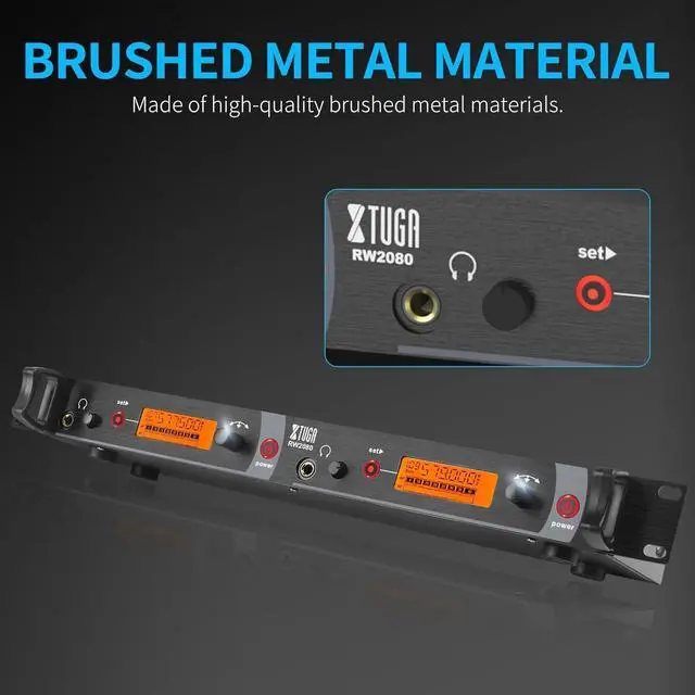 Alt view image 5 of 7 - RW2080 Wireless in Ear Monitor System 2 Channel 4 Bodypacks Mono in Ear Monitor Wireless 300Ft, 40 UHF Frequencies, IEM System for Band, Stage or Studio,572MHz-599Mhz