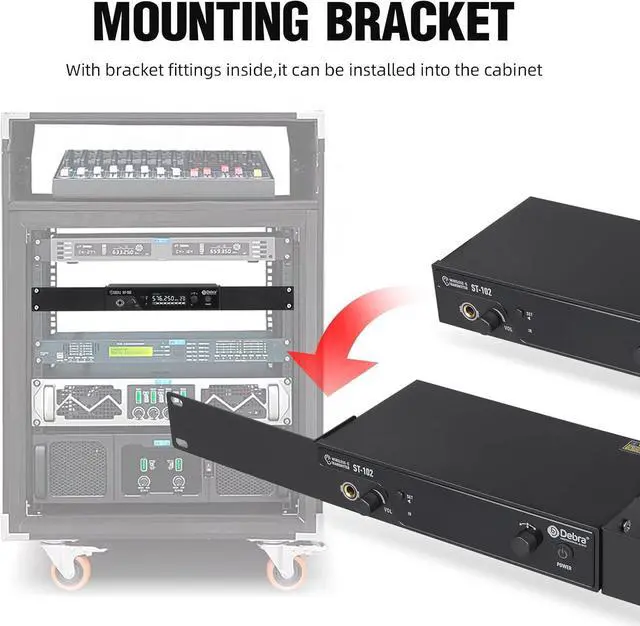 Alt view image 5 of 7 - ST-102 UHF Stereo Wireless in Ear Monitor System,Wireless IEM with Bodypacks and Headsets,530-580Mhz Transmitter and Receiver,Ideal for Stage,Studio,Speech(2 Bodypack with Transmitter)