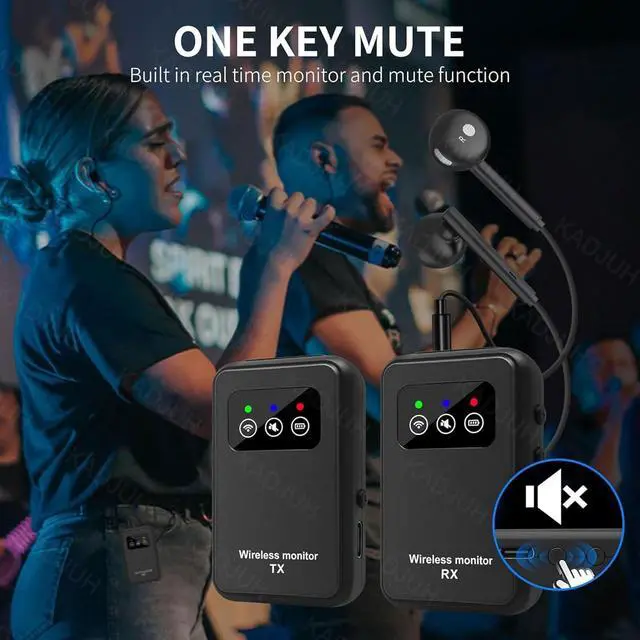 Alt view image 5 of 7 - Stereo Wireless in-Ear Monitor System 2.4G Wireless IEM System Stage Monitor with 90° Rotate Transmitter Beltpack Receiver Automatic Pairing, 164ft for Studio, Band, Live Performance