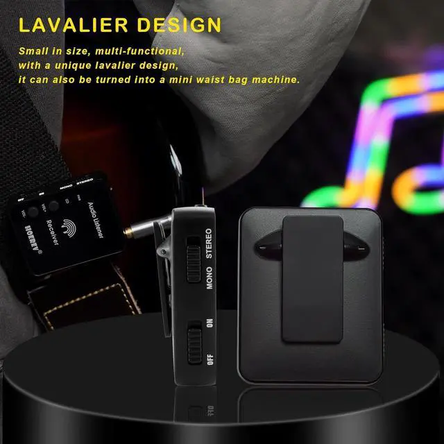 Alt view image 6 of 7 - Wireless in Ear Monitor System Studio Equipment Professional System Transmitter Guitar System with Rechargeable Battery for Studio Band Rehearsal Live Performance Camera Record