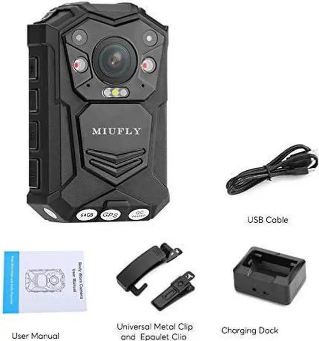 Alt view image 5 of 7 - 1296P HD Police Body Camera with 2 Inch Display, Night Vision, Built in 32G Memory and GPS for Security