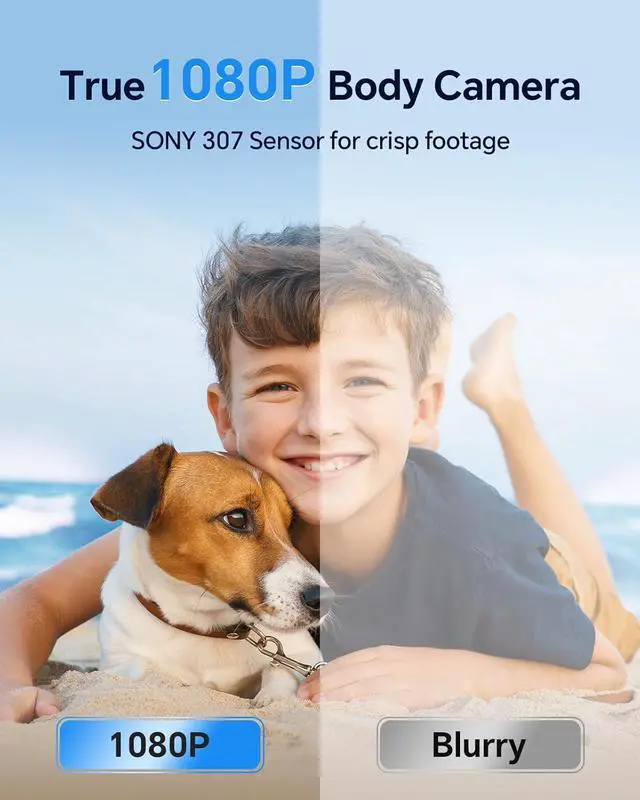 Alt view image 2 of 7 - W1 64GB HD 1080P Body Worn Camera, Wearable Body Camera with 2 Clips, Loop Recording Body Camera Support Time Stamp, Back Clip for Traveling, Driver, Delivery Man, Lecture Recording