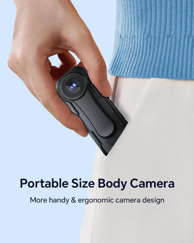 Alt view image 3 of 7 - W1 64GB HD 1080P Body Worn Camera, Wearable Body Camera with 2 Clips, Loop Recording Body Camera Support Time Stamp, Back Clip for Traveling, Driver, Delivery Man, Lecture Recording