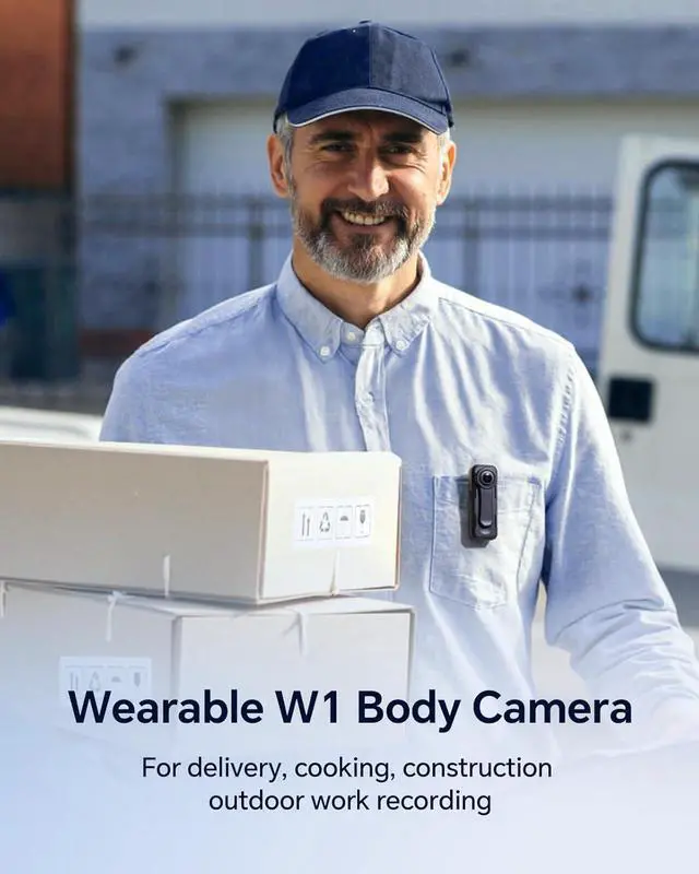 Alt view image 5 of 7 - W1 64GB HD 1080P Body Worn Camera, Wearable Body Camera with 2 Clips, Loop Recording Body Camera Support Time Stamp, Back Clip for Traveling, Driver, Delivery Man, Lecture Recording