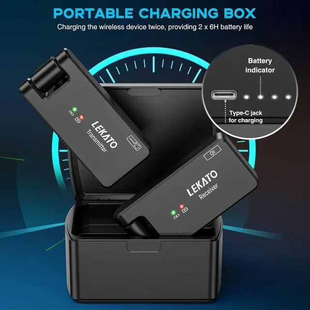 Alt view image 2 of 7 - Wireless Guitar System with Charging Case Rechargeable Wireless Guitar Transmitter Receiver 2.4Ghz Guitar Wireless System for Electric Guitar Bass (WS-100)