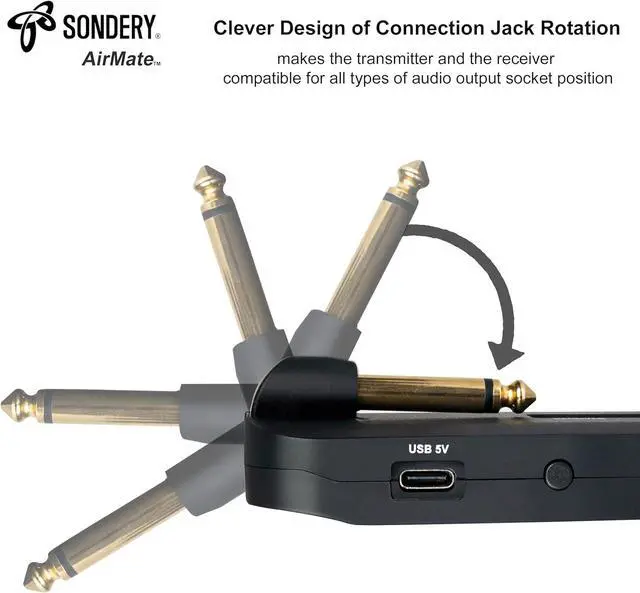 Alt view image 4 of 7 - Wireless Guitar Transmitter Receiver System 5.8GHz, 24-bit High-Quality Audio, Ultra-Low Latency, Rechargeable with 4 Channels for Electric Instruments