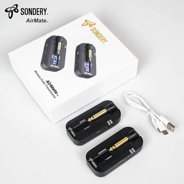 Alt view image 6 of 7 - Wireless Guitar Transmitter Receiver System 5.8GHz, 24-bit High-Quality Audio, Ultra-Low Latency, Rechargeable with 4 Channels for Electric Instruments