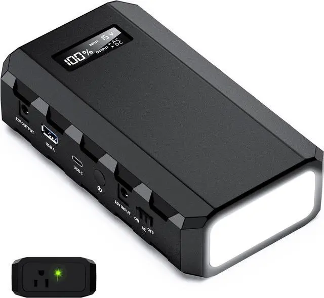 Main image of Portable Power Bank with AC Outlet 65W/110V Portable Laptop Charger with QC3.0 USB*1/USB-C *1 88.8Wh/24000mAh Laptop Power Bank Fast Charging for Camping Travel Home Power Backup
