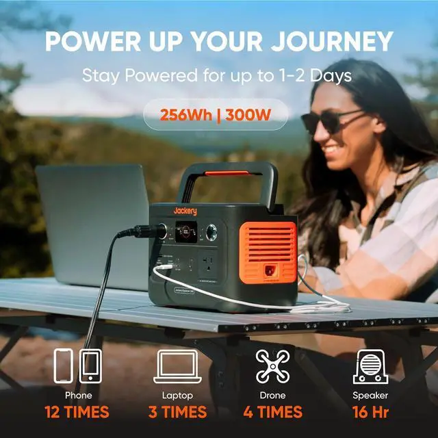 Alt view image 3 of 7 - Explorer 240 v2 Portable Power Station 2024 New Version, 256Wh LiFePO4 Battery with 300W AC/100W USB-C Output, 1Hr Fast Charging, Versatile Scenarios-Outdoor/Camping/RV/Travel/Emergency Backup