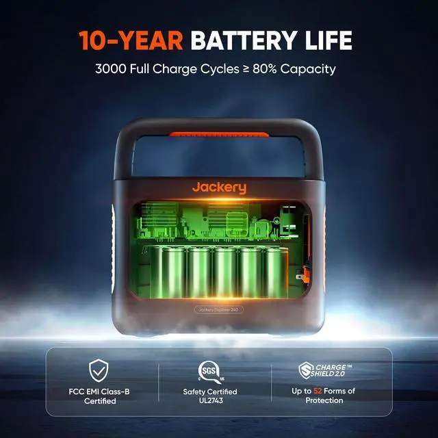 Alt view image 4 of 7 - Explorer 240 v2 Portable Power Station 2024 New Version, 256Wh LiFePO4 Battery with 300W AC/100W USB-C Output, 1Hr Fast Charging, Versatile Scenarios-Outdoor/Camping/RV/Travel/Emergency Backup
