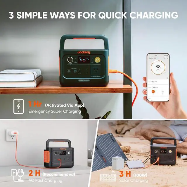 Alt view image 5 of 7 - Explorer 240 v2 Portable Power Station 2024 New Version, 256Wh LiFePO4 Battery with 300W AC/100W USB-C Output, 1Hr Fast Charging, Versatile Scenarios-Outdoor/Camping/RV/Travel/Emergency Backup