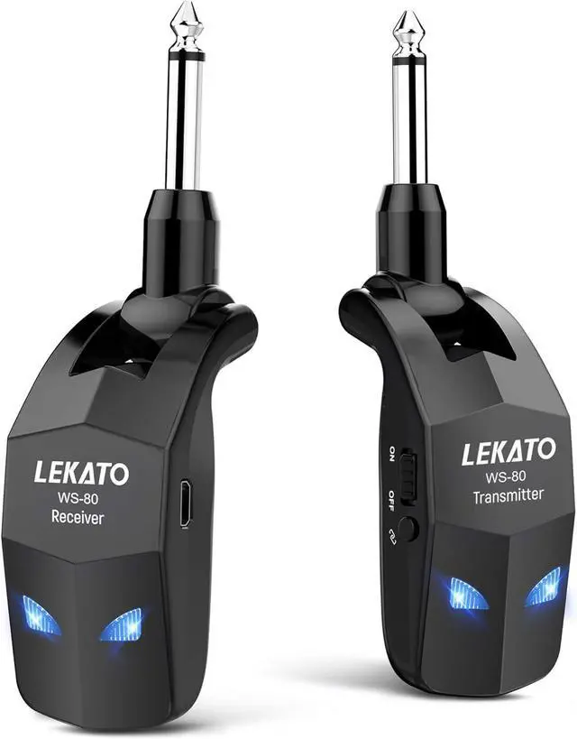 Main image of 2.4Ghz Wireless Guitar System Wireless Guitar Transmitter Receiver with 4 Channels for Electric Guitar Rechargeable Audio Guitar Wireless Transmitter and Receiver for Electric Instruments