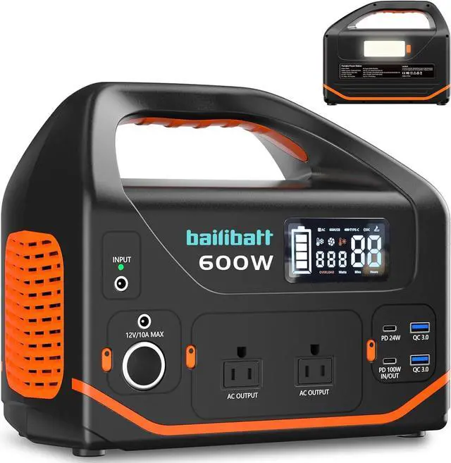 Main image of Portable Power Station 600W,293Wh Portable Generator for Home Use, Quiet Generator for Camping Travel Emergency CPAP Survival Backup Outdoor Apartment,100W PD & 110V Pure Sine Wave AC Outlet