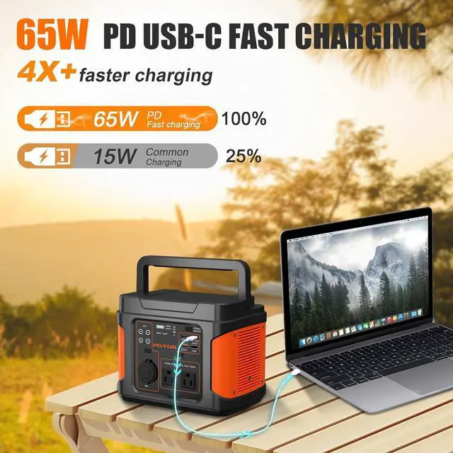 Alt view image 3 of 7 - 400W Portable Power Station, 296Wh Outdoor Solar Generator Backup Ternary Battery Pure Sine Wave Power Pack with AC/DC Outlet, PD 65W USB-C Outlet for Home, Camping, RV, Blackout, CPAP