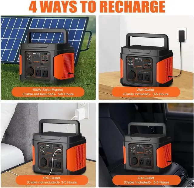 Alt view image 4 of 7 - 400W Portable Power Station, 296Wh Outdoor Solar Generator Backup Ternary Battery Pure Sine Wave Power Pack with AC/DC Outlet, PD 65W USB-C Outlet for Home, Camping, RV, Blackout, CPAP
