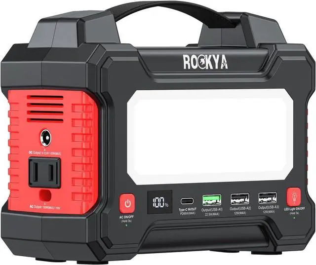 Main image of 166.5Wh Portable Power Station 150W Laptop Charger,Lithium Battery Power Bank Solar Generator with AC outlet & Flashlight (SOS mode) for Home Emergency Outage,Office,Outdoor Camping,RV Travel.