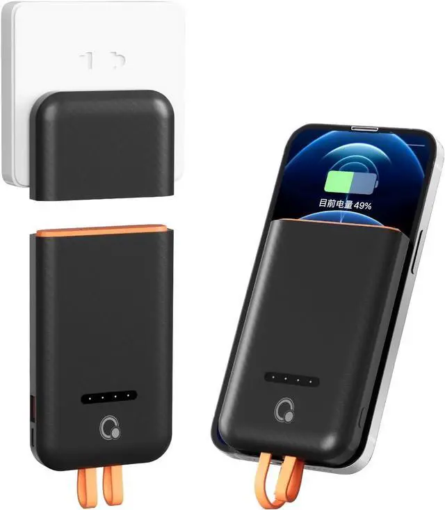 Main image of Separate Portable Charger with Built-in Cables and 45W AC Wall Plug, Usb C Fast Charging Power Bank with Cords,10000mAh External Battery Pack Compatible with iPhone Android Phone Laptop tablet