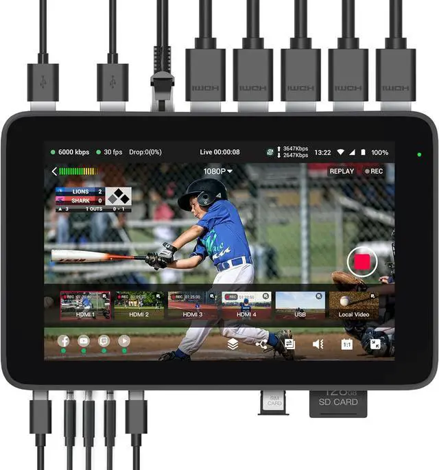 Main image of YoloBox Ultra, The Ultimate Horizontal/Vertical NDI Live Streaming Equipment, Switcher Monitor Encoder Recorder, for Facebook, YouTube, Instagram, Tiktok, RTMPS by DT
