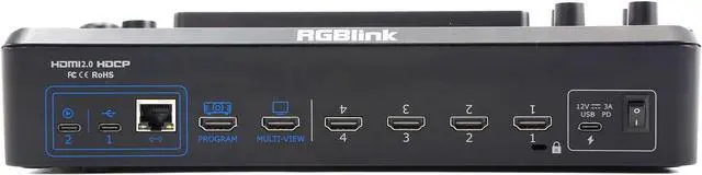 Alt view image 4 of 7 - RGBlink Mini-Edge, All in One Video Mixer Switcher 4K Multi-Cam PTZ Controller with 8-Ch Audio Input, 5-Ch Video Input Video Production Solution for Live Streaming, Podcasting, Content Creation...