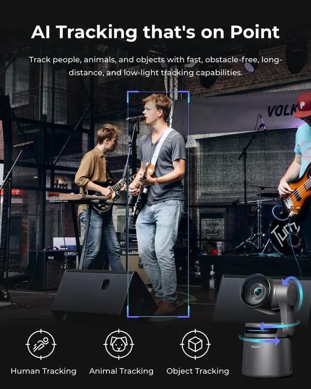 Alt view image 5 of 7 - Smart Remote Combo, Streaming Camera with AI Tracking PTZ, ligent APP, Gesture Control, HDMI/USB-C/Wireless Webcam, Video Cameras for Filming, Worship, Content Creator, etc.