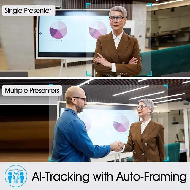 Alt view image 3 of 7 - 4K Webcam with AI Tracking,Remote Control 4K Web Camera/10X Digital Zoom 1080P 60fps Web cam with USB 3.0 HDR/Dual Noise Cancelling Microphones for Video Calls/Meetings/Streaming/Skype/Zoom