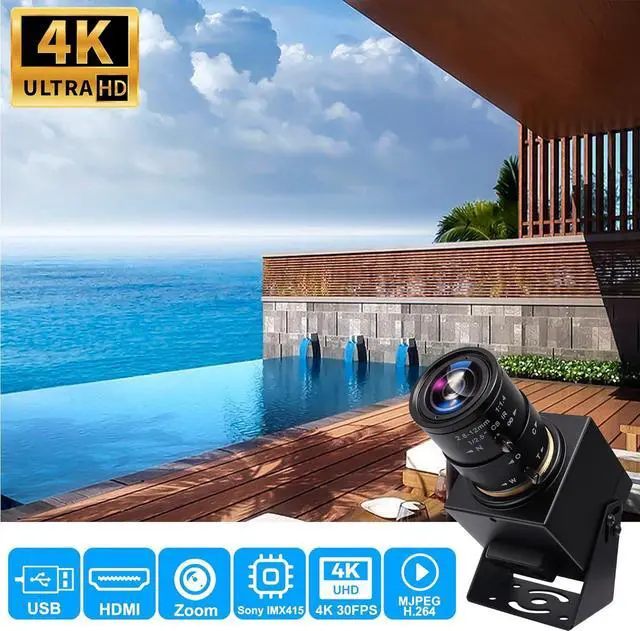 Alt view image 2 of 7 - 4K Camera HDMI USB Dual Interface Manual Zoom Webcam for PC,2.8-12mm CS Mount Lens Camera for Close-up, CMOS IMX415 Industrial Camera for Machine Vision
