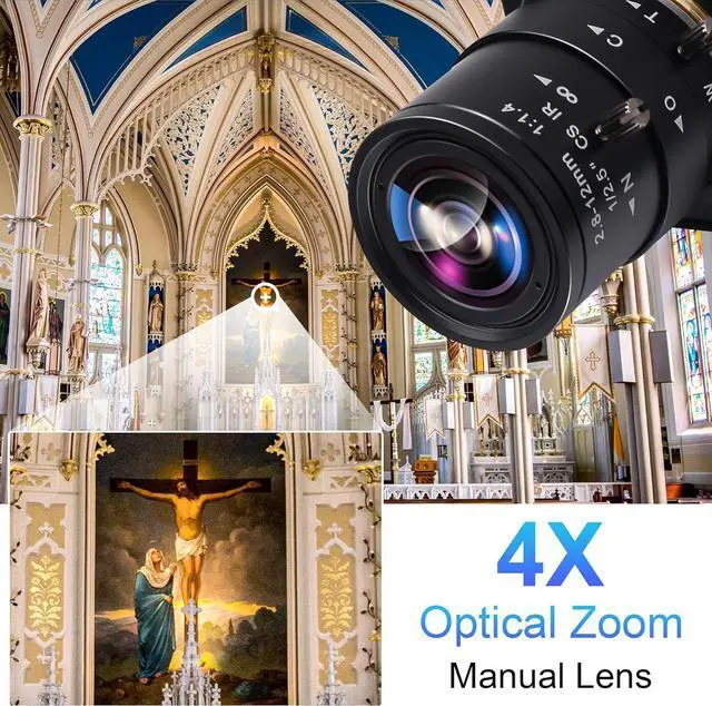 Alt view image 7 of 7 - 4K Camera HDMI USB Dual Interface Manual Zoom Webcam for PC,2.8-12mm CS Mount Lens Camera for Close-up, CMOS IMX415 Industrial Camera for Machine Vision
