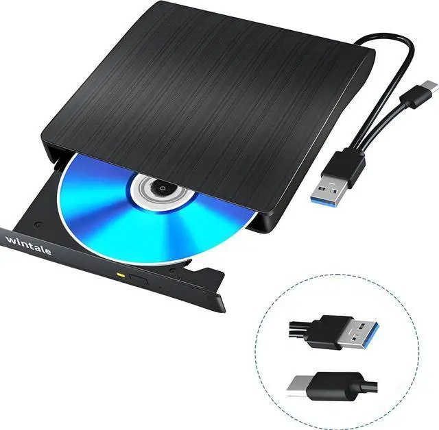 Main image of 5 in 1 External blu ray Drive,Multifunctional USB3.0 Type-C 3D External blu ray Slim Optical Drive CD DVD Drive Burner with SD/TF Port/2 USB3.0 Hubs for pc Windows XP/7/8/10/11, Mac, Laptop