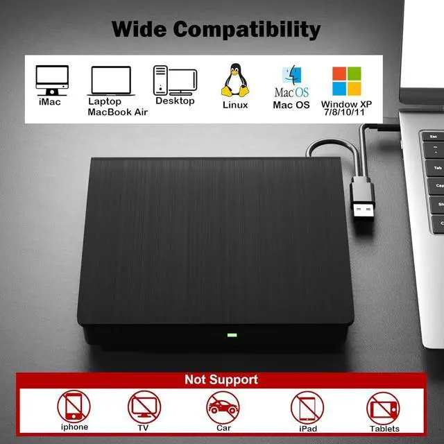 Alt view image 4 of 7 - 5 in 1 External blu ray Drive,Multifunctional USB3.0 Type-C 3D External blu ray Slim Optical Drive CD DVD Drive Burner with SD/TF Port/2 USB3.0 Hubs for pc Windows XP/7/8/10/11, Mac, Laptop