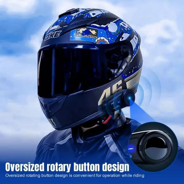 Alt view image 2 of 7 - Motorcycle Bluetooth Headset FX6 1000m 6 Riders Group Motorbike Intercom Waterproof Universal Bluetooth Motorcycle Helmet Communication System Voice Dial/Usable On Charge